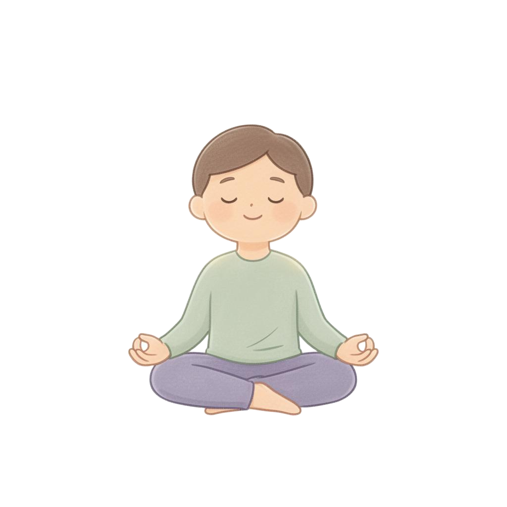 Person meditating, breathing deeply